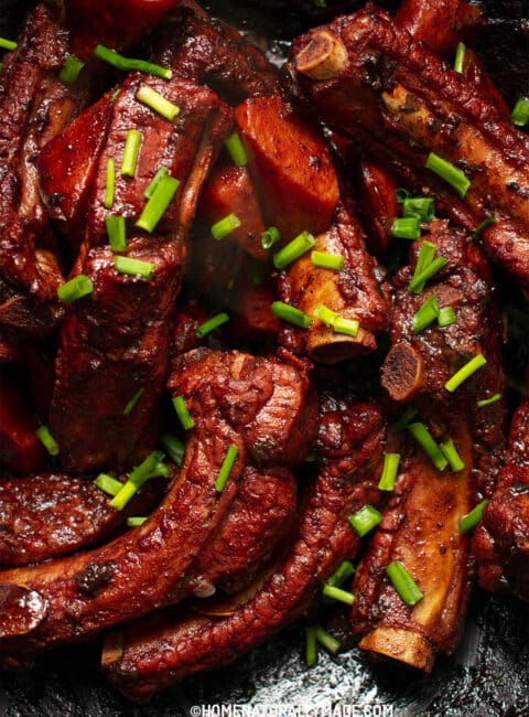 Red Braised Pork Belly {Hong Shao Rou 红烧肉} - HomeNaturallyMade