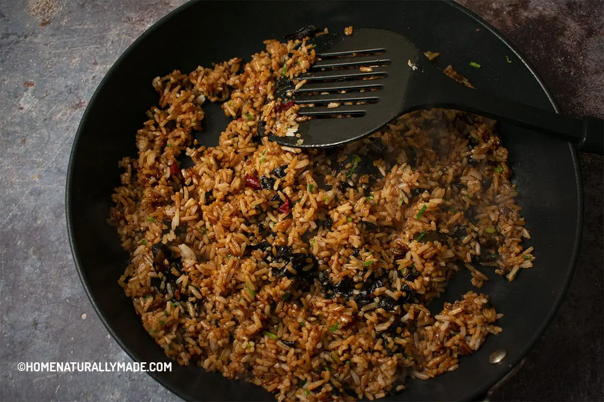Asian Fusion Fried Rice in the Pan