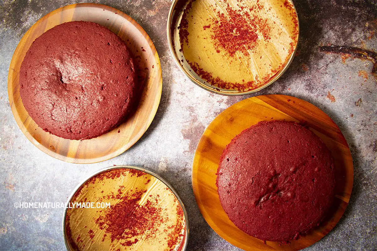 Remove Red Velvet Cake from the cake baking pan