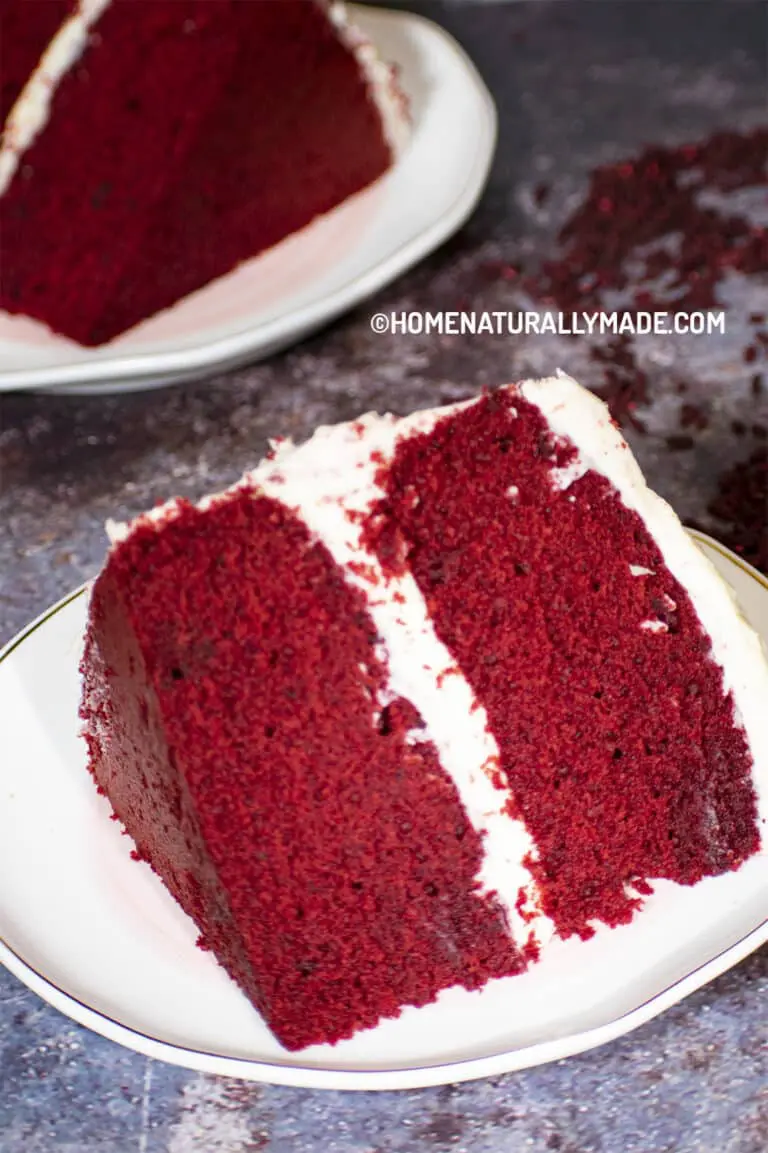 Red Velvet Cake with Cream Cheese Frosting HomeNaturallyMade