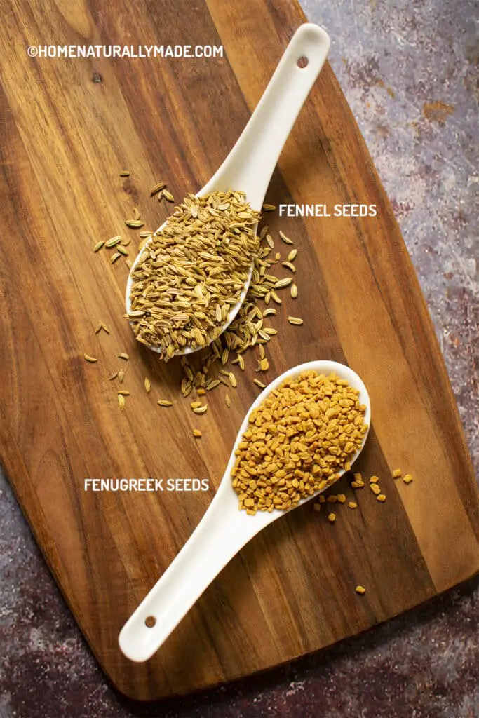 fenugreek seeds and fennel seeds