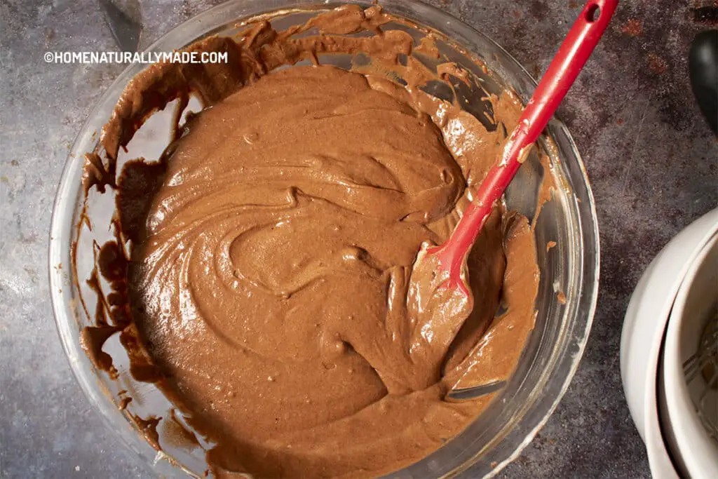 dark chocolate cake batter