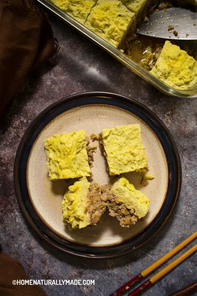 Rou Bing Zheng Dan {Shanghai-style Steamed Pork Cake with Eggs}