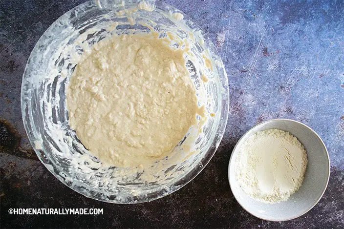 making dough for country-style bread