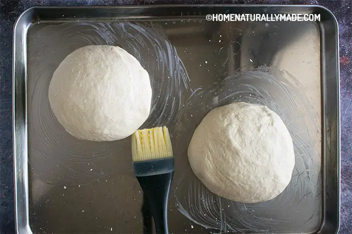 country bread dough before additional proofing