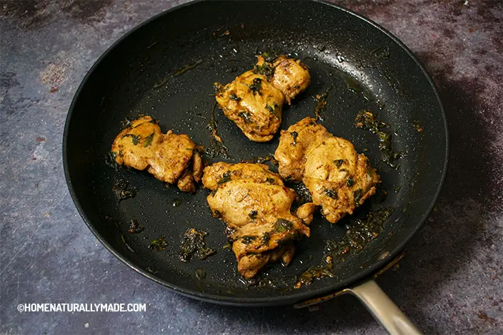 Braised Mediterranean Style Chicken in the pan