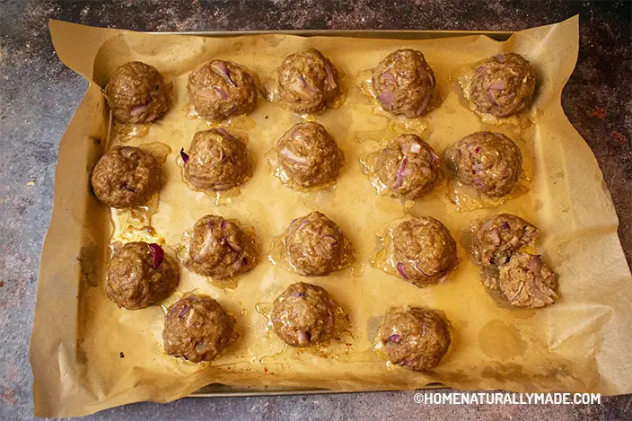 freshly baked meatballs