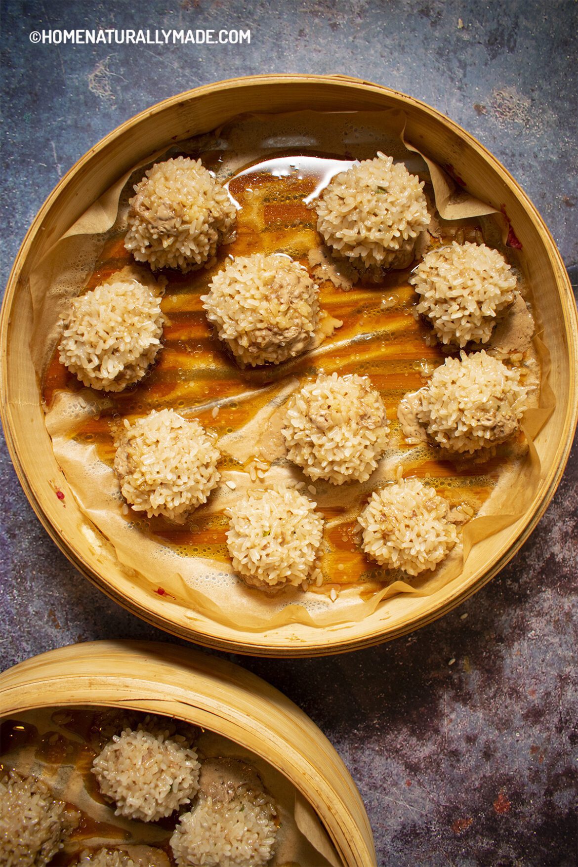 Steamed Meatballs with Sweet Rice Recipe {Chinese Style}