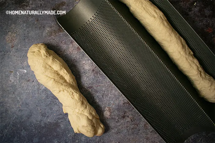 twist and stretch the bread dough