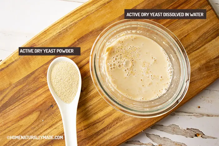 active dry yeast dissolved in water