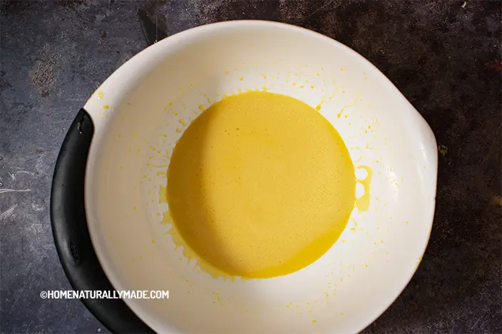 beat to blend egg yolks, avocado oil and milk in the mixing bowl