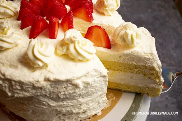 Chinese Sponge Cake with Whipped Cream - HomeNaturallyMade