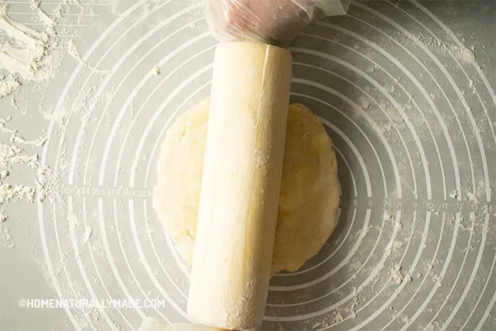 roll out the pie crust dough