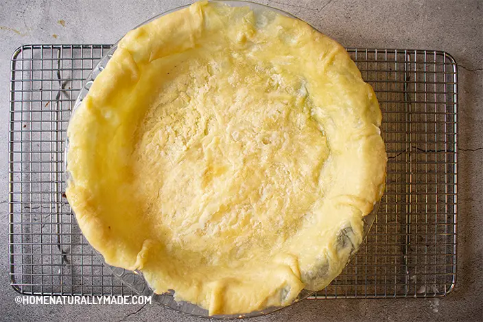 freshly blank baked pie crust bottom