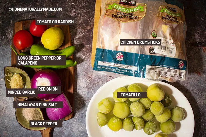 ingredients to make Tomatillo Chicken