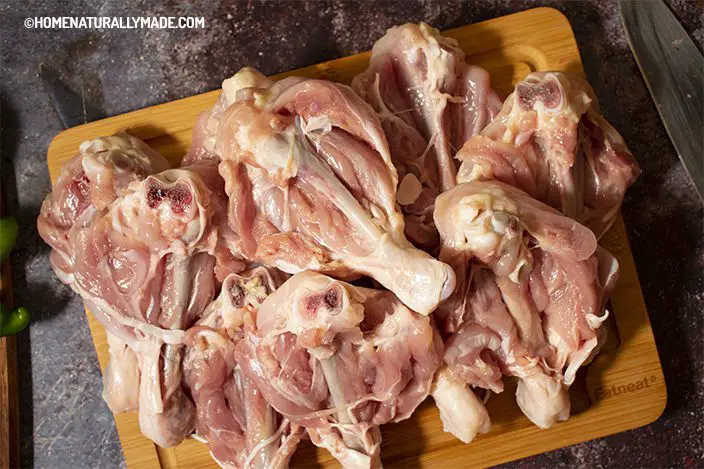 cut and split the chicken drumsticks to use as a chicken thighs for cooking