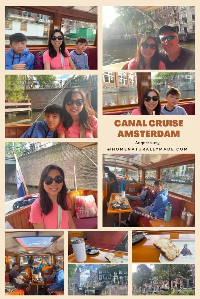 canal cruise in Amsterdam, family vacation