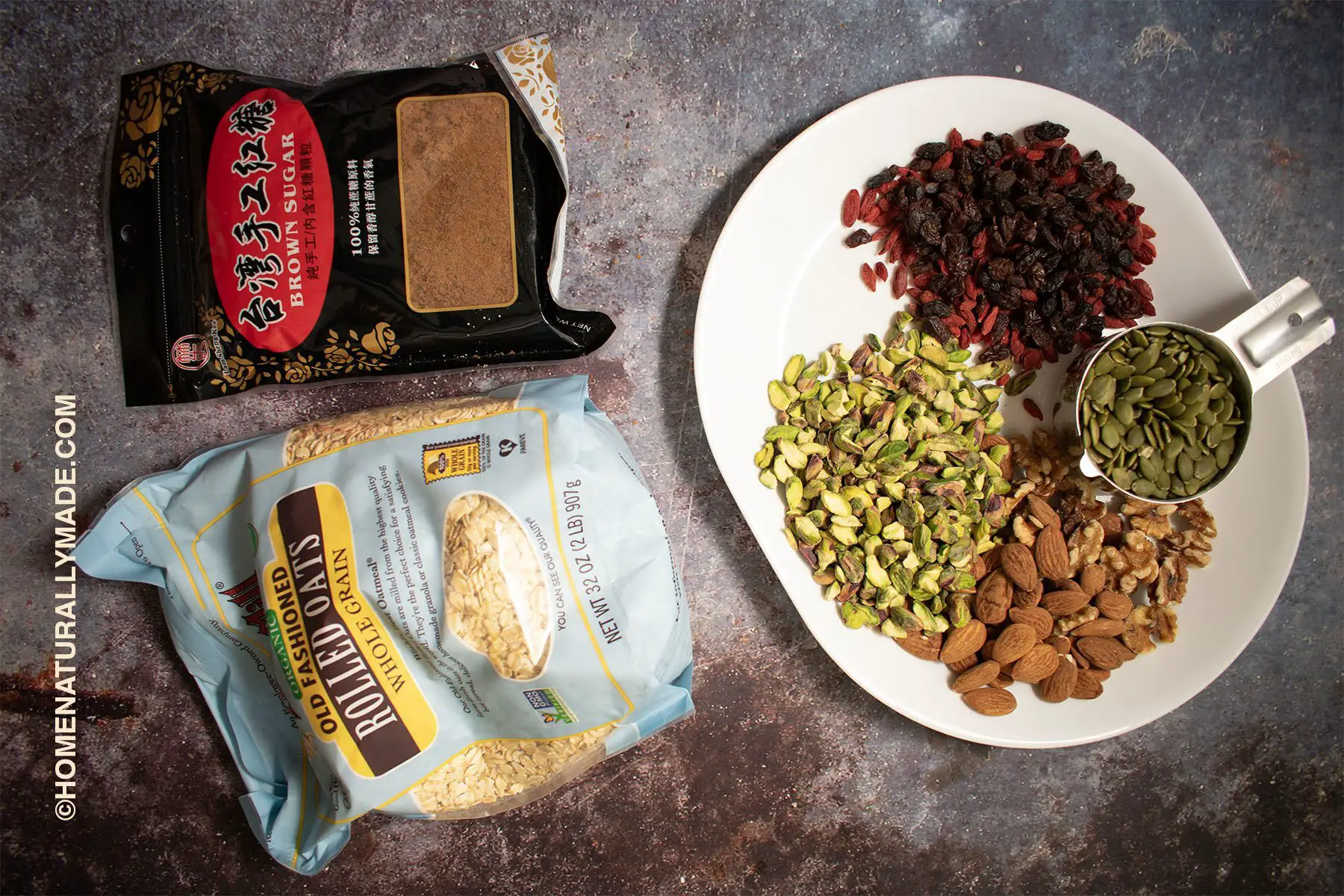 homemade superfood granola bar ingredients