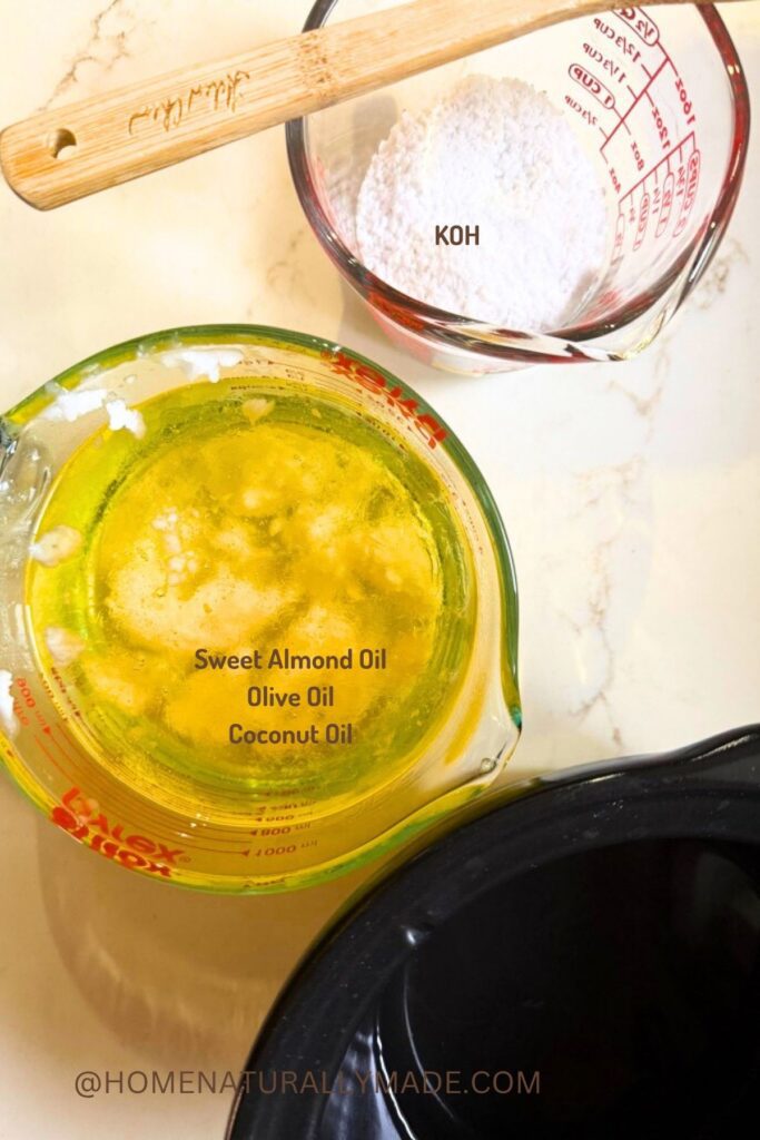 homemade liquid Castile Soap Ingredients