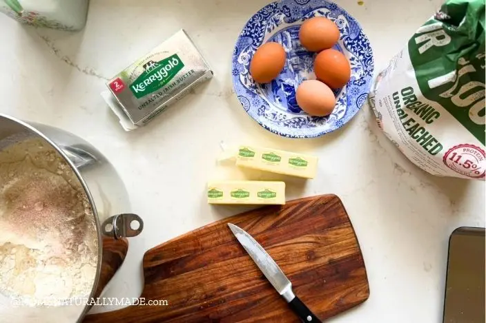 homemade Danish and Bear Claws ingredients