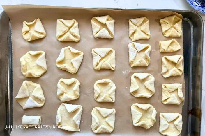 freshly folded Danish