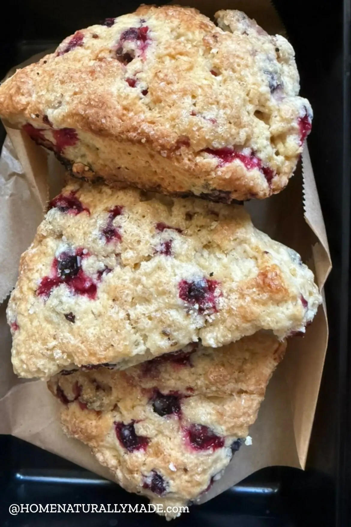homemade black currant scones